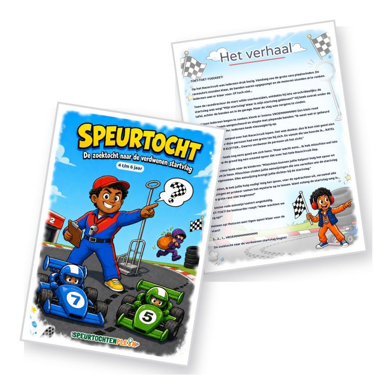 Voorblad en verhaal van de Autorace Speurtocht