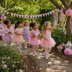 Kinderen op speurtocht tijdens een Ballerina Speurtocht kinderfeestje