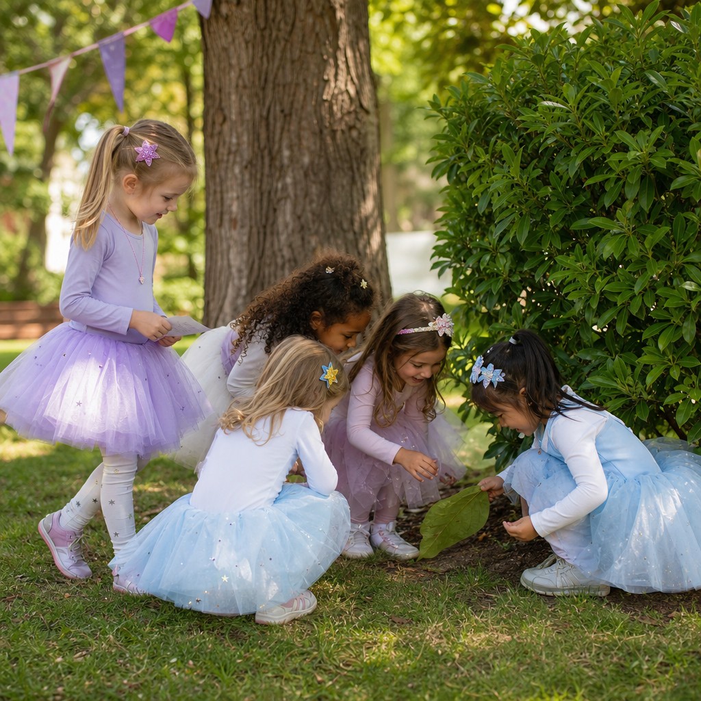 Kinderen zoeken samen naar aanwijzingen bij de Ballerina Speurtocht