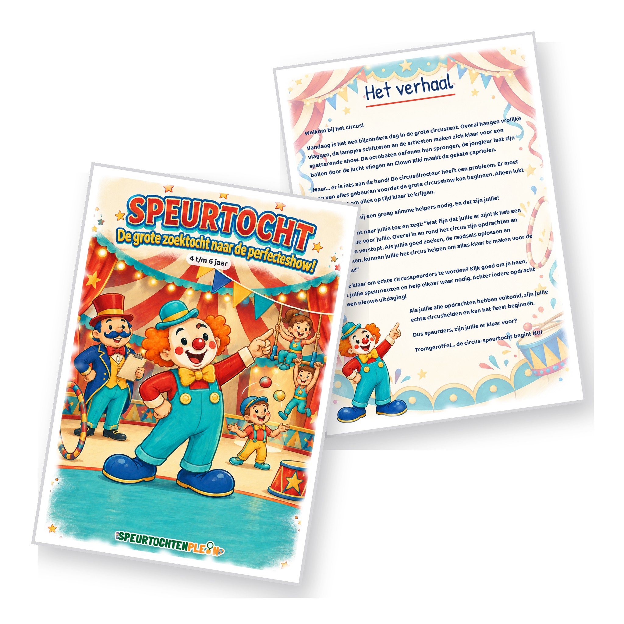 Voorblad en verhaal van de Circus Speurtocht
