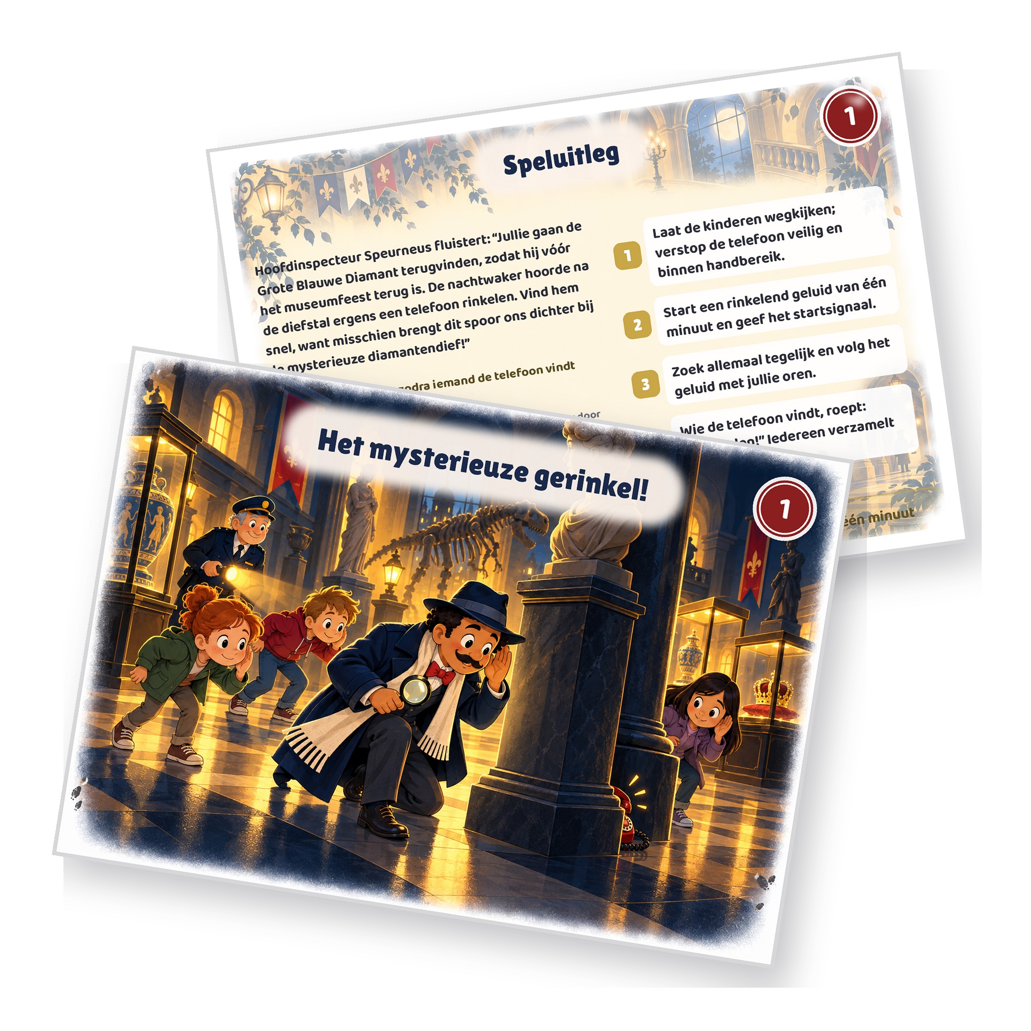 Voorbeeld van een opdrachtkaart met speluitleg uit de Detective Speurtocht
