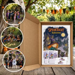 Halloween Speurtocht als brievenbuspakket, met foto's van kinderen op speurtocht