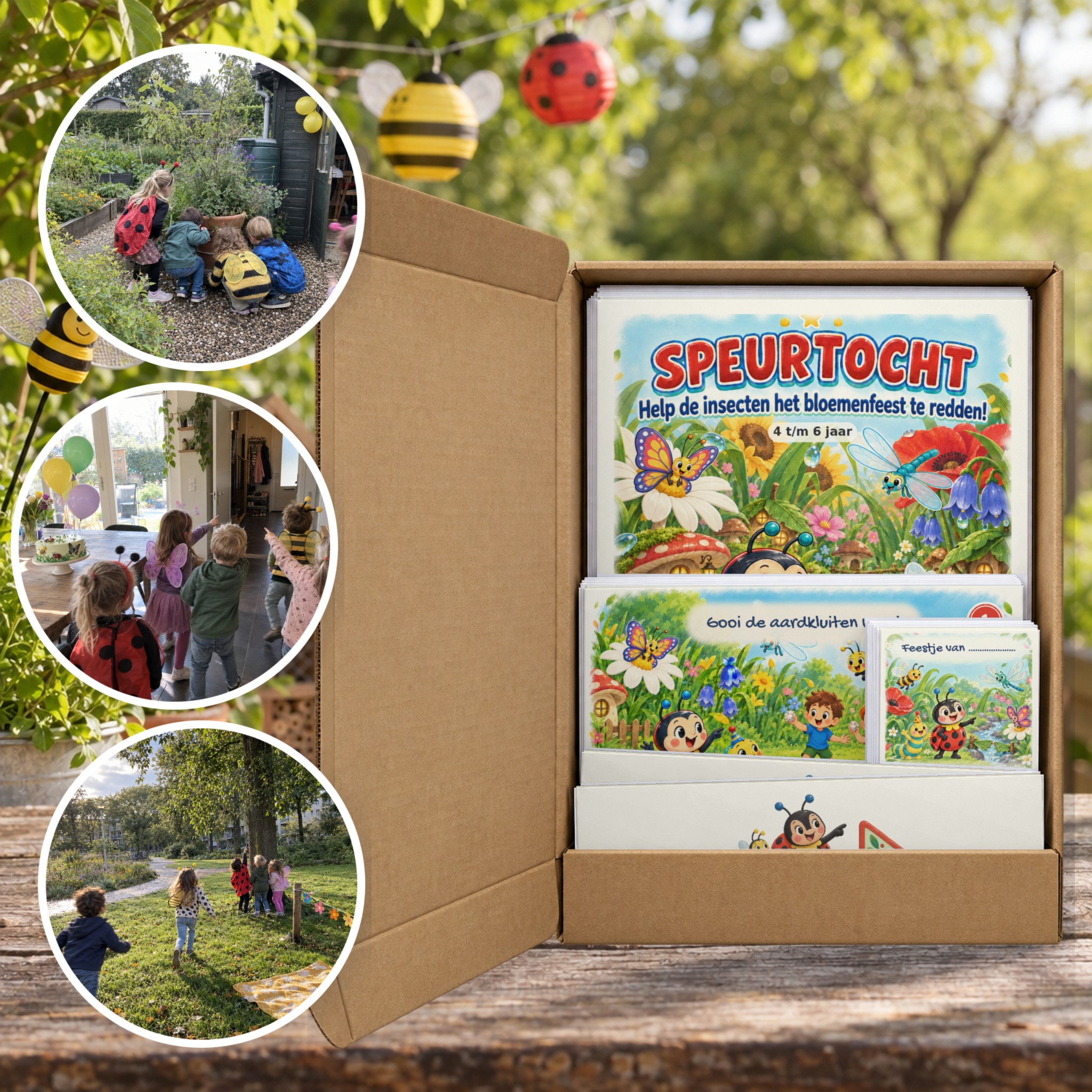 insecten Speurtocht als brievenbuspakket, met foto's van kinderen op speurtocht
