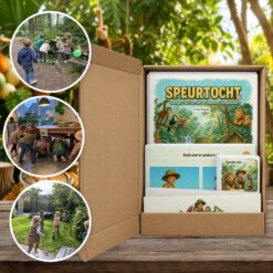 Jungle Speurtocht als brievenbuspakket, met foto's van kinderen op speurtocht