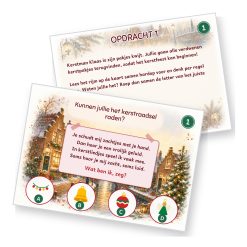 Voorbeeld van een opdrachtkaart met speluitleg uit de kerst Speurtocht