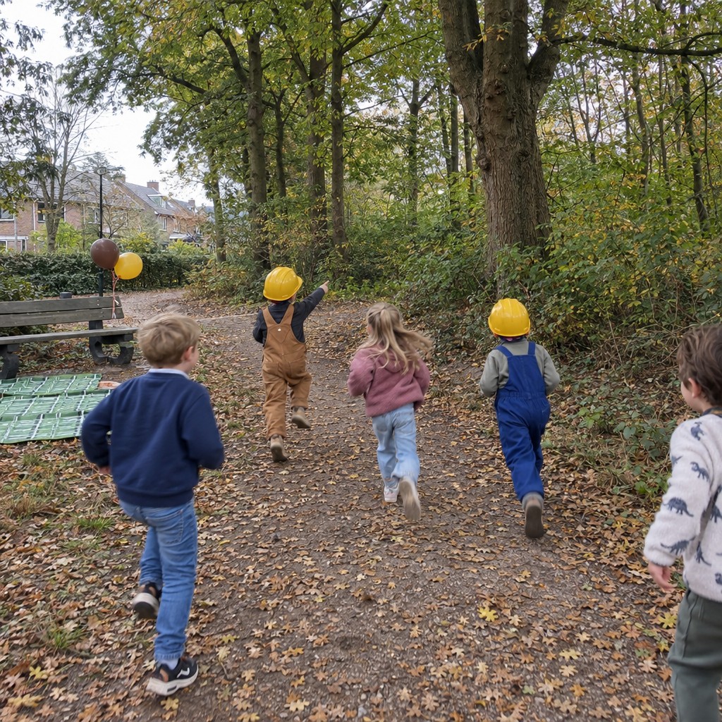 Blije kinderen hebben de schat gevonden bij de Piet & Peer - De Grote Klus Speurtocht