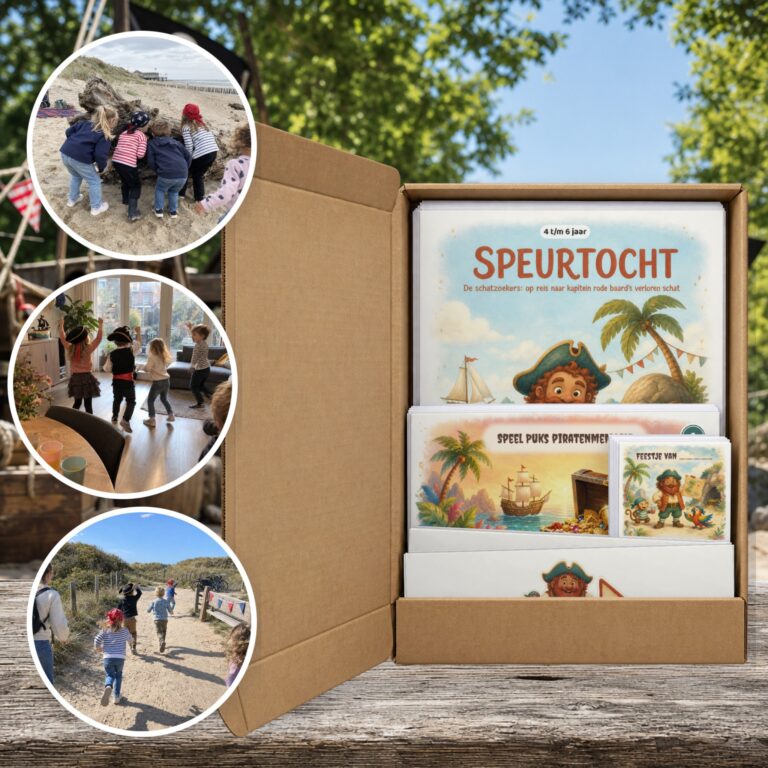 Piraat Speurtocht als brievenbuspakket, met foto's van kinderen op speurtocht