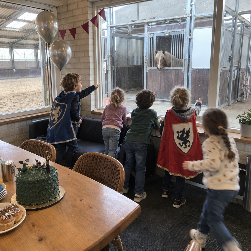 Kinderen zoeken samen naar aanwijzingen bij de Ridder Speurtocht