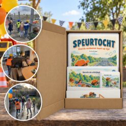 Truckspotter Speurtocht als brievenbuspakket, met foto's van kinderen op speurtocht