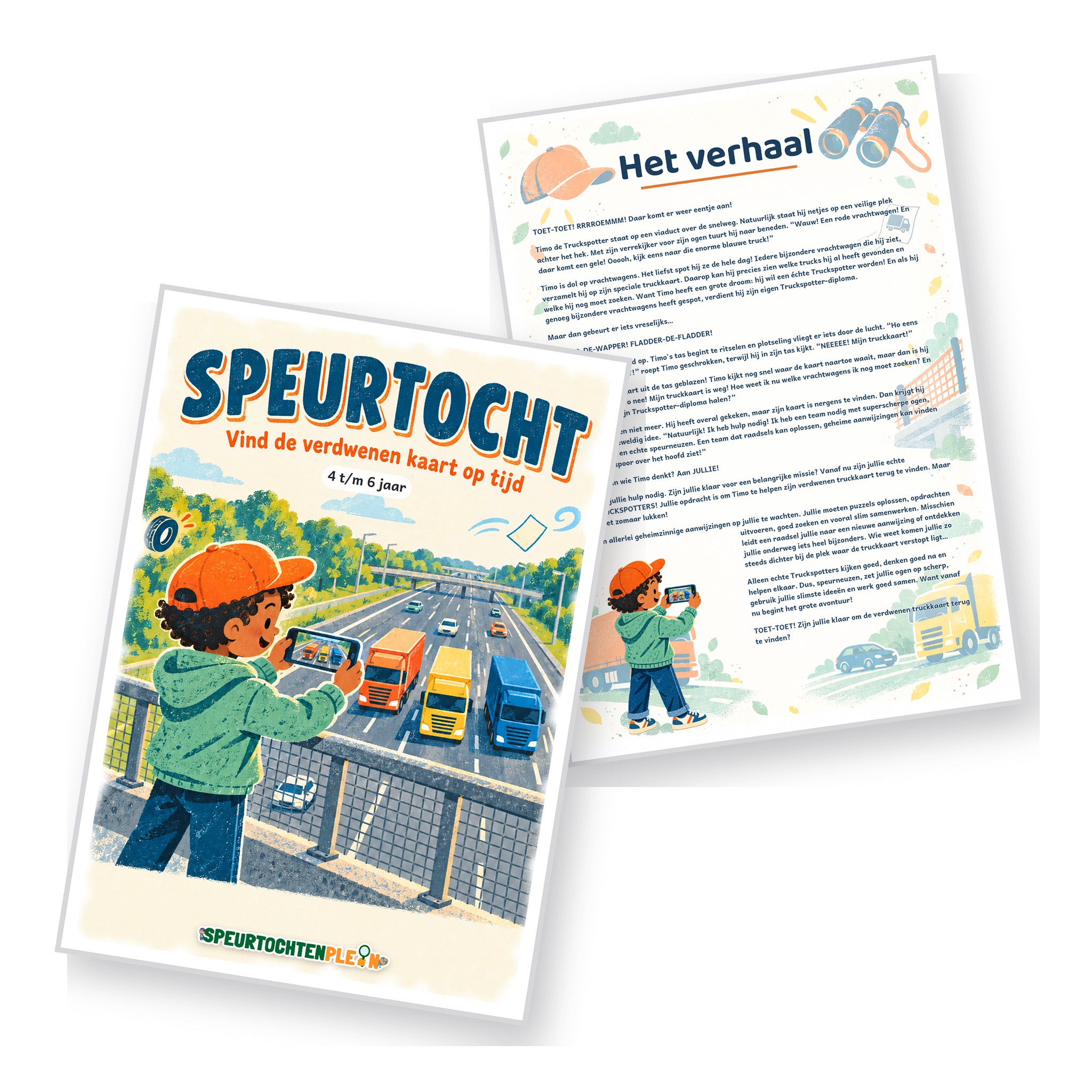 Voorblad en verhaal van de Truckspotter Speurtocht