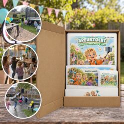 Vloggen Speurtocht als brievenbuspakket, met foto's van kinderen op speurtocht