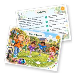Voorbeeld van een opdrachtkaart met speluitleg uit de Vloggen Speurtocht